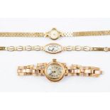 A collection of vintage ladies watches, 9ct gold