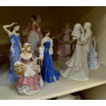 Collection of 7 various figurines- including 3 Royal Staffordshire, 3 Wedgwood and 1 further.