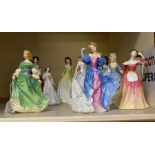 Ten Royal Doulton figurines
