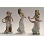 Lladro: stages in life studies "Young Brother", "First Puppy" and "Flower girl/Bridesmaid".3 items