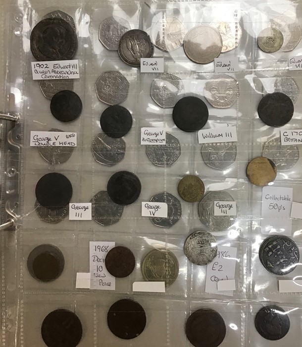 A Large collection of coins and banknotes in two albums and a wooden box. - Image 13 of 16