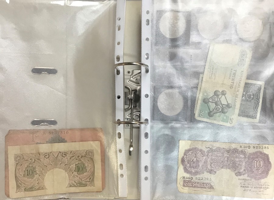 A Large collection of coins and banknotes in two albums and a wooden box. - Image 15 of 16