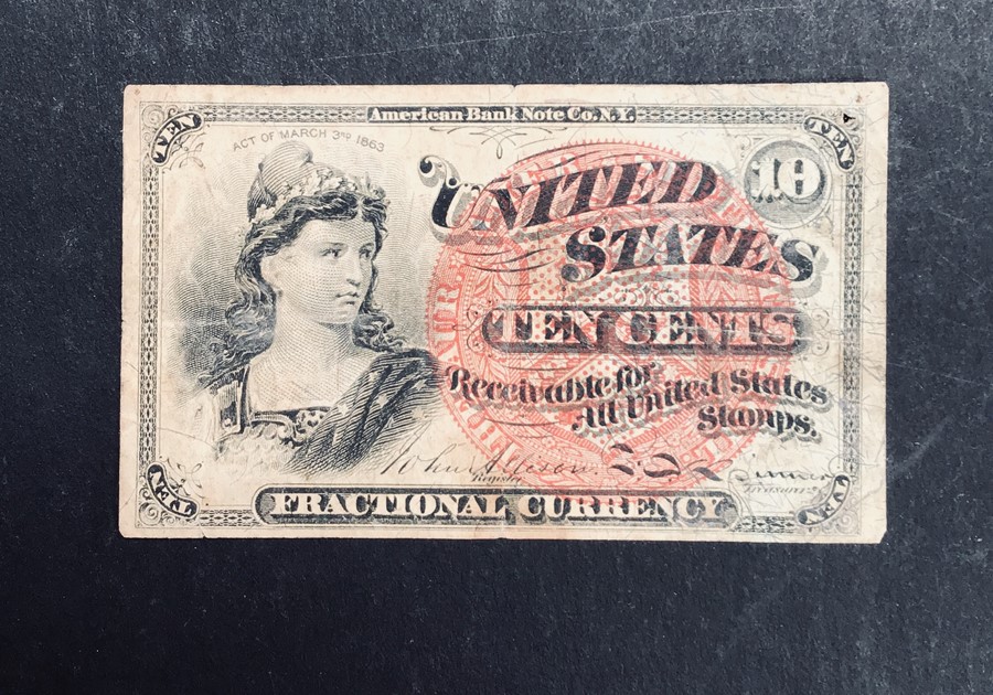 U.S.A Fraction-els in mixed circulated grades. 3 cents 1863 3rd issue, 10 cents 1863 2nd & 4th - Image 12 of 17