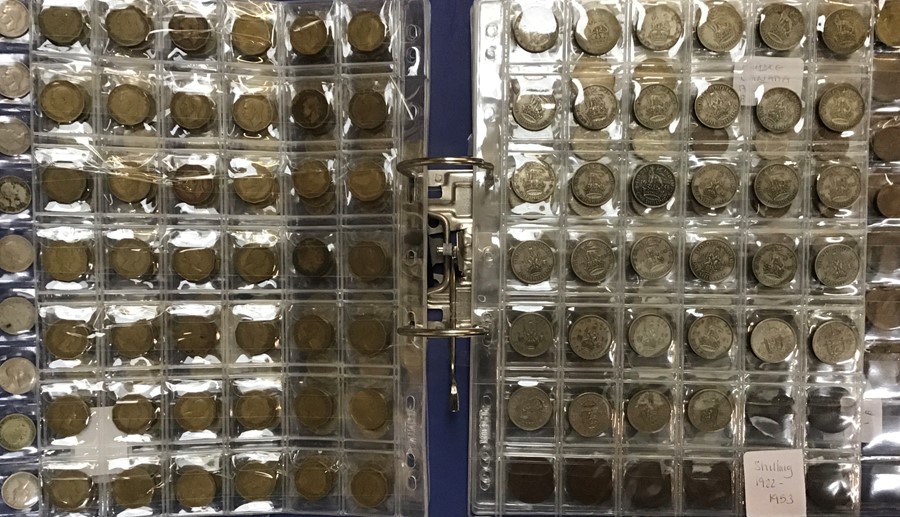 A Large collection of coins and banknotes in two albums and a wooden box. - Image 2 of 16