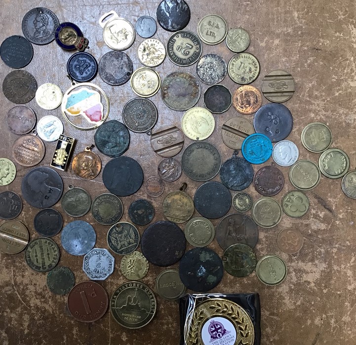 Box of Tokens and Commemorative Medallion/Medals. - Image 2 of 2