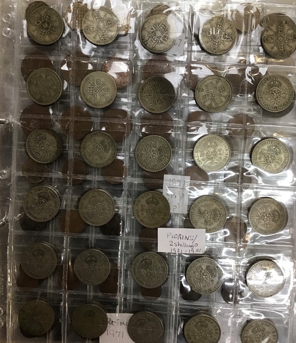 A Large collection of coins and banknotes in two albums and a wooden box. - Image 10 of 16