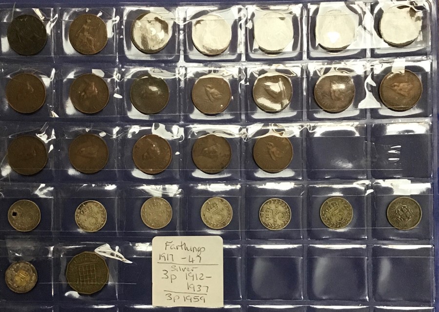 A Large collection of coins and banknotes in two albums and a wooden box. - Image 6 of 16