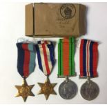 WW2 British Medal group consisting of 1939-45 Star, France & Germany Star, Defence Medal and War