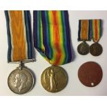 WW1 British War Medal and Victory Medal to 7-3738 Pte H Stoney, West Riding Regt.  Complete with