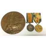 WW1 British War and Victory Medals and Death Plaque to 365911 Pte David Nutting, Northumberland Fus.