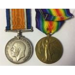 WW1 British War and Victory Medal to M-295535 Pte GJ Holding ASC. Complete with original ribbons.