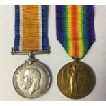 WW1 British War and Victory Medal to 294883 Pte 2 RM Hyndman, RAF. Complete with replacement