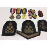 WW1 British Royal Navy Air Service Medal group comprsing of 1914-15 Star, War Medal and Victory