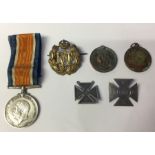 WW1 British War Medal 1914-1918 to M-321923 Pte FC Bostock, ASC. Complete with ribbon along with a