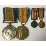 WW1 British War Medal and Victory Medal to 33814 Pte JH Middleton, Royal Fusiliers. Mounted on a bar