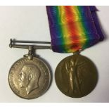 WW1 British War and Victory Medals to B-3435 Clp H Ashmore, Rifle brigade. Original ribbon to