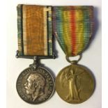 WW1 British Medal group of War Medal and Victory Medal to 5609608 Pte GVC Manner-Travers, Devon