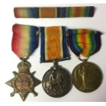 WW1 British Trio 1914-15 Star, War Medal 1914-18 and Victory Medal to SS-13108 Pte W King, ASC.