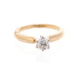 A diamond and 18ct gold solitaire ring, diamond weighing approx. 0.50ct, assessed clarity VS,