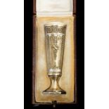 A late 19th Century French Empire style silver-gilt and enamel wax seal or sceau , tapering handle