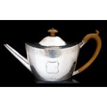 William Frisbee & Paul Storr: A George III silver Neo-Classical teapot, the body and cover bright-