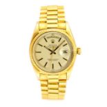 Rolex-  a gents 18ct gold 1970's Rolex Oyster Perpetual Day-Date Superlative Chronometer wristwatch,