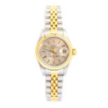 Rolex- A ladies Rolex Date Just two tone steel watch, the round dial measuring approx. 20mm, gold