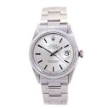 Rolex- A 1970's Rolex Oyster Perpetual gents steel wristwatch, circular silvered dial diameter