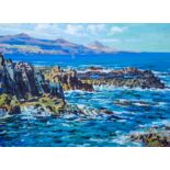 Continental School, 20th Century, a rocky coastal scene, indistinctly signed and dated 61 l.l.,