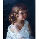 B...Sturmer (German, late 19th Century), portrait of a young girl, half length in a white dress,