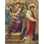 North European School, late 19th Century, Christ before Pilate,oil on canvas laid down on metal,