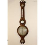 Ford, Barnstaple; A Victorian inlaid mahogany barometer, original glass fitting, height approx.