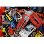 Assorted diecast vehicles to include Matchbox, Corgi, Hot Wheels, Majorette and others. (one box)