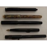 Fountain pens, various makes, 14k. gold nibs, James Walker (5)