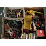 Plastic soldiers and farm/zoo animals, etc including Britains, Timpo etc, plus playworn diecast