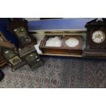 A collection of five late 19th Century mantle clocks, one by Fattorini & Sons, Bradford, Arabic