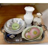 A collection of assorted ceramics to include: Aynsley, Carlton Ware, early Spode painted pin dish,