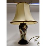 A 20th Century Moorcroft table lamp, with shade, height to top of lamp, approx. 39cm, with shade,
