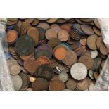 A collection of late 19th Century coins and 20th Century along with bank note