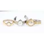 A collection of ladies wristwatches to include; an Accurist mechanical wind bracelet watch, gold