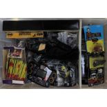 Batman: A quantity of Batman items including Kenner vehicles, Bandai Batmobile, Action figures