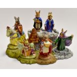 A collection of boxed Royal Doulton Bunnykins of King Arthur's court to include: King Arthur; Sir