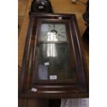 A cased, American saloon clock, Roman numerals, height approx. 66cm; together with a Smith, Enfield,