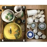 A collection of studio pottery to include a Michael Leach Yelland dish; various bowls and 1970's