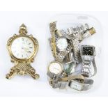 A collection of watches, Sekonda, Avia etc and a Coral alarm clock