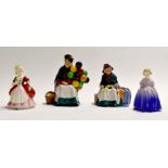 A collection of four Royal Doulton figures including: Old Balloon Seller, HN1315; Silks & Ribbons,