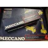 Meccano; Dark blue boxes, box number 4 and box 4x conversion set