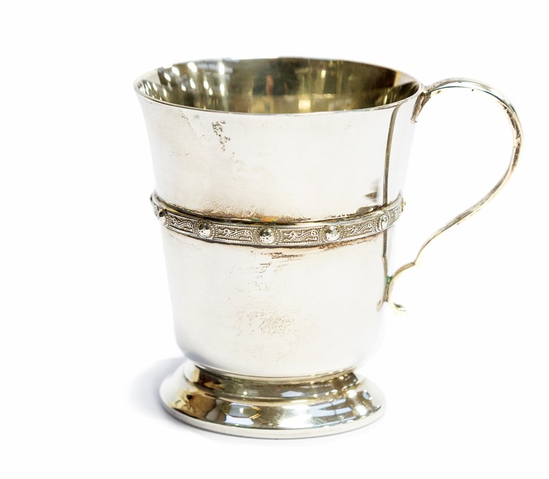 Birmingham 1971, J.B Chatterley & Sons Silver christening cup and three silver birth spoons with - Image 2 of 2