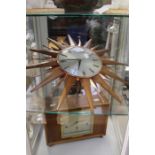 An Elliott Westminster chiming mantle clock, circa 1960's, teak, complete with plaque 'Presented