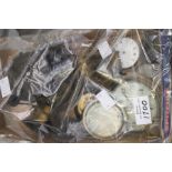 A collection of assorted clocks and clock parts to include: car clock and hydrometer, other clock